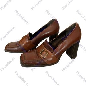 SALE 2/$25 ALDO Brown Leather Chunky Heel Loafer/SZEU40